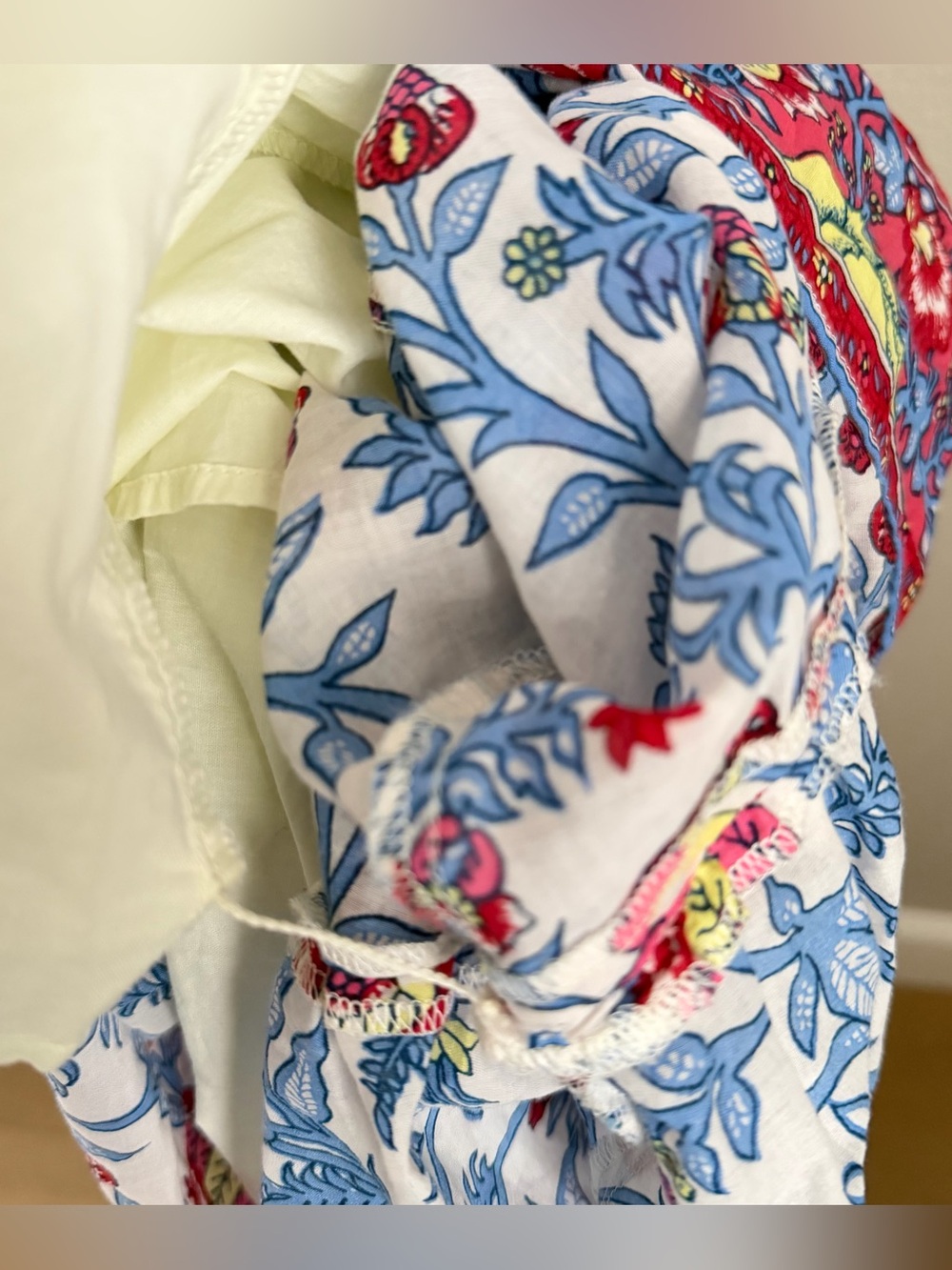 J. Crew Floral Tie-Front Maxi Dress in White with Blue & Red Print - 00 - Picture 7 of 12